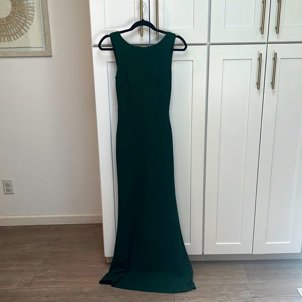 Long dark green dress